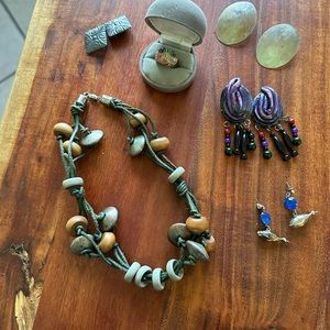 Vintage necklace earrings ring